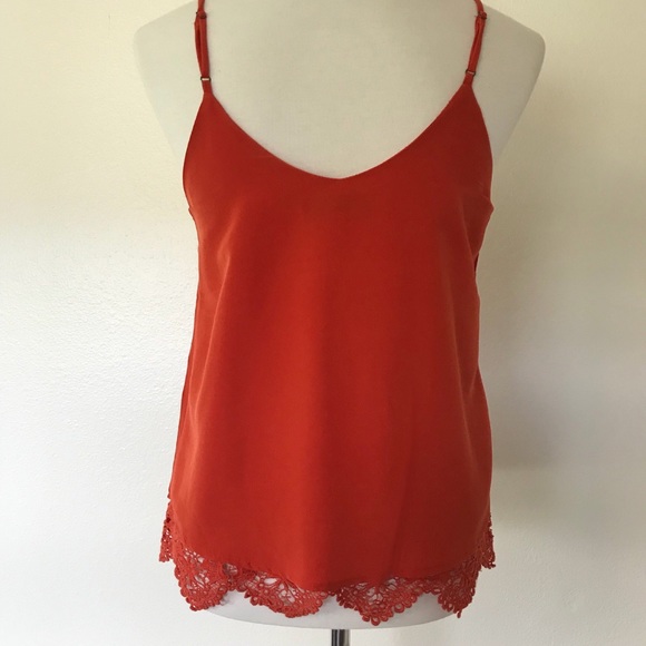 Francesca’s Orange Lace Tank Top - Picture 3 of 3